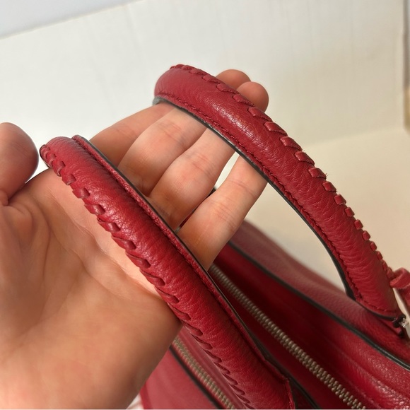 Rebecca Minkoff Regan Satchel Leather Tote In Scarlet Color - Picture 8 of 15